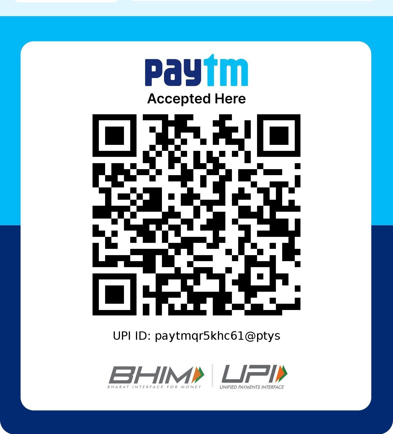 Paytm QR Code – Bean Bliss Cafe